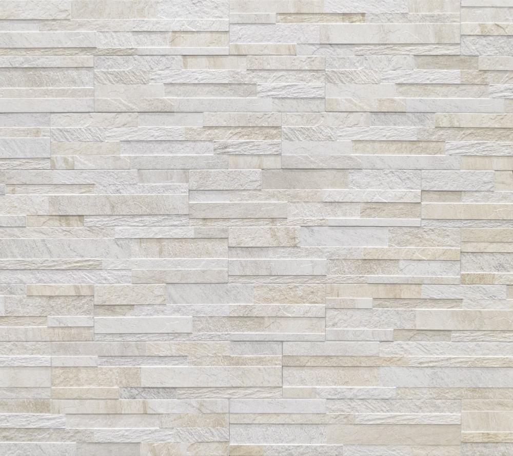 Cube White Splitface Effect Porcelain Cladding 15x61cm