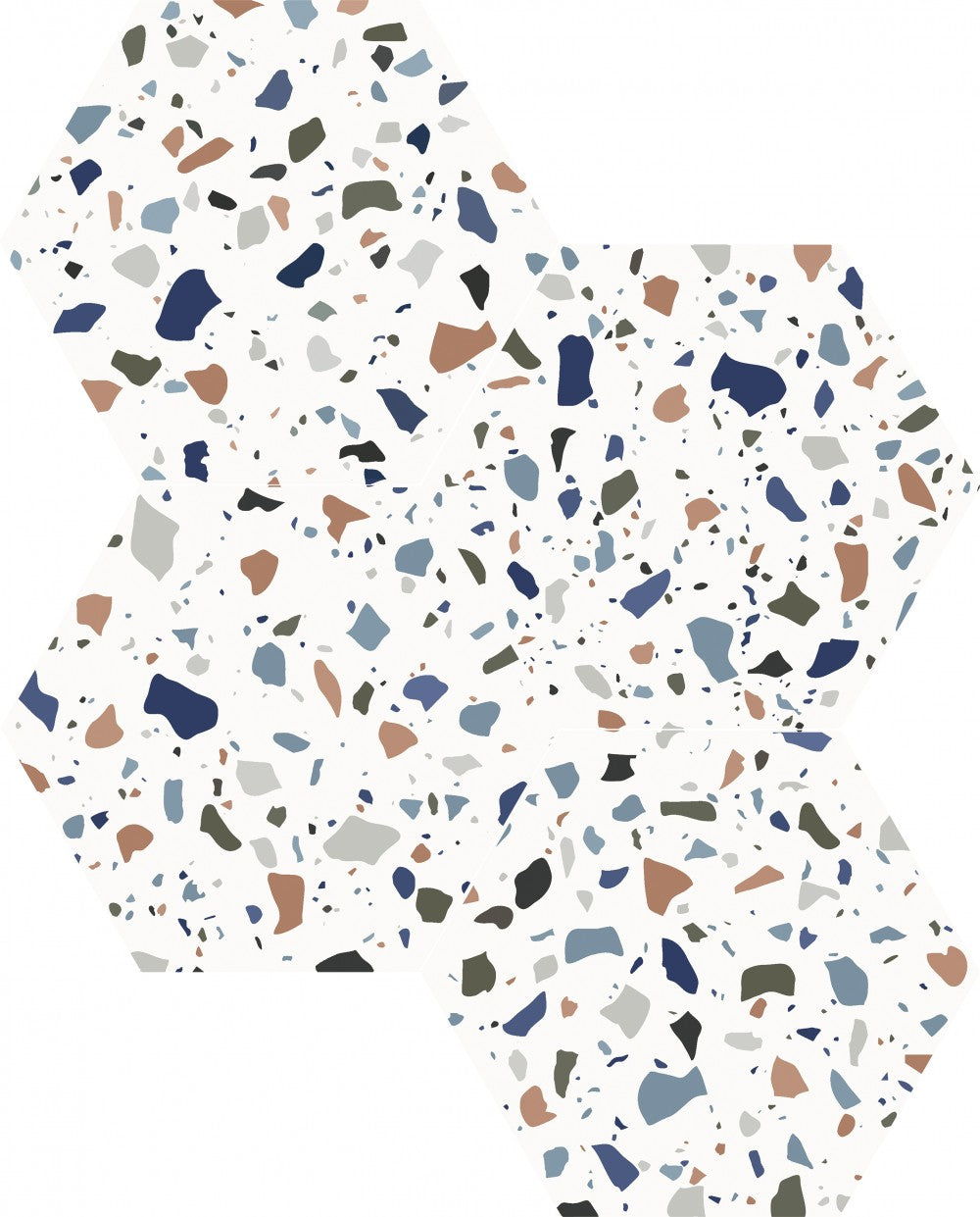 Dune Chicago Hexagon Terrazo Porcelain Tile 21.5x25cm