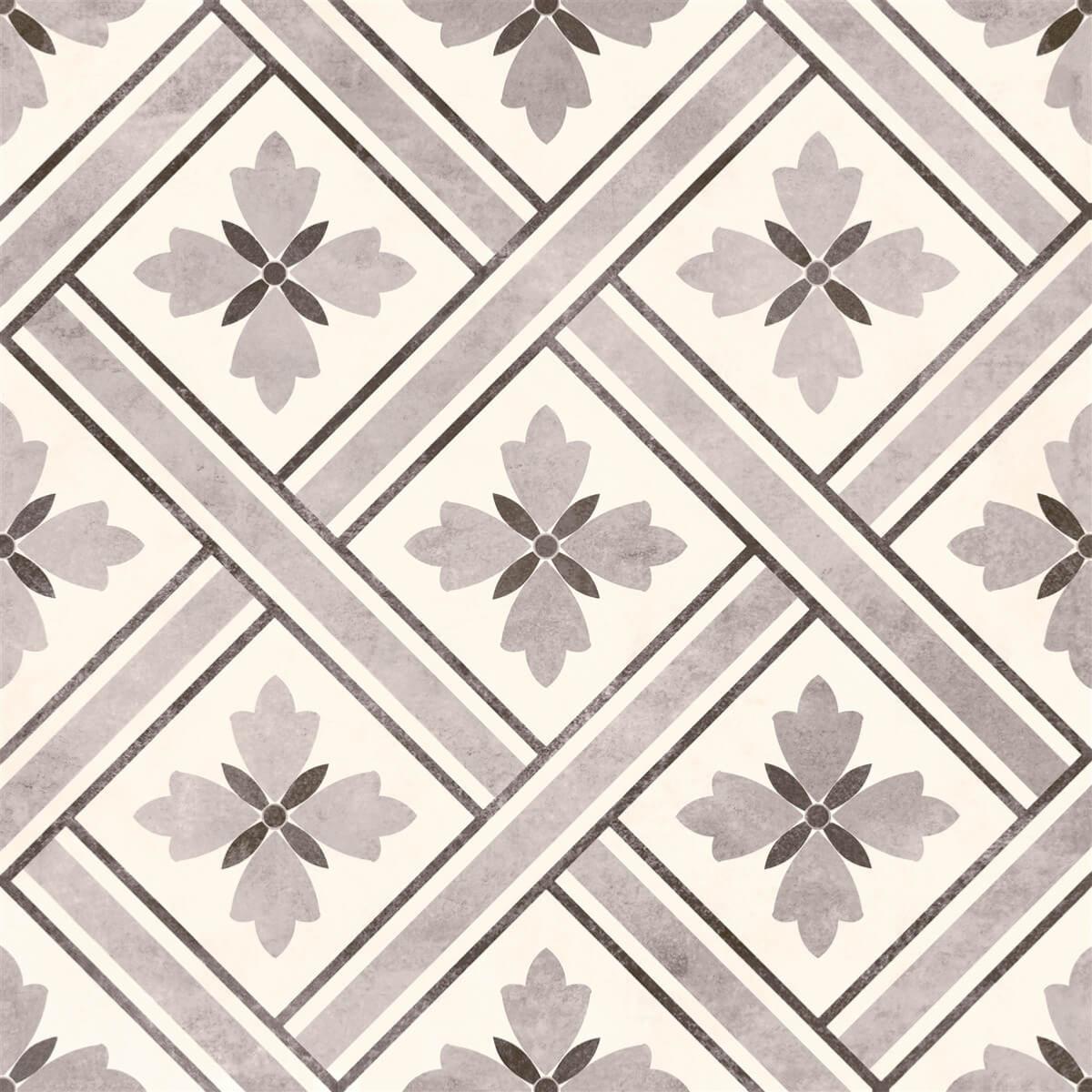 Laura Ashley Inspired Mr Jones Grey Floor Tile 33x33cm