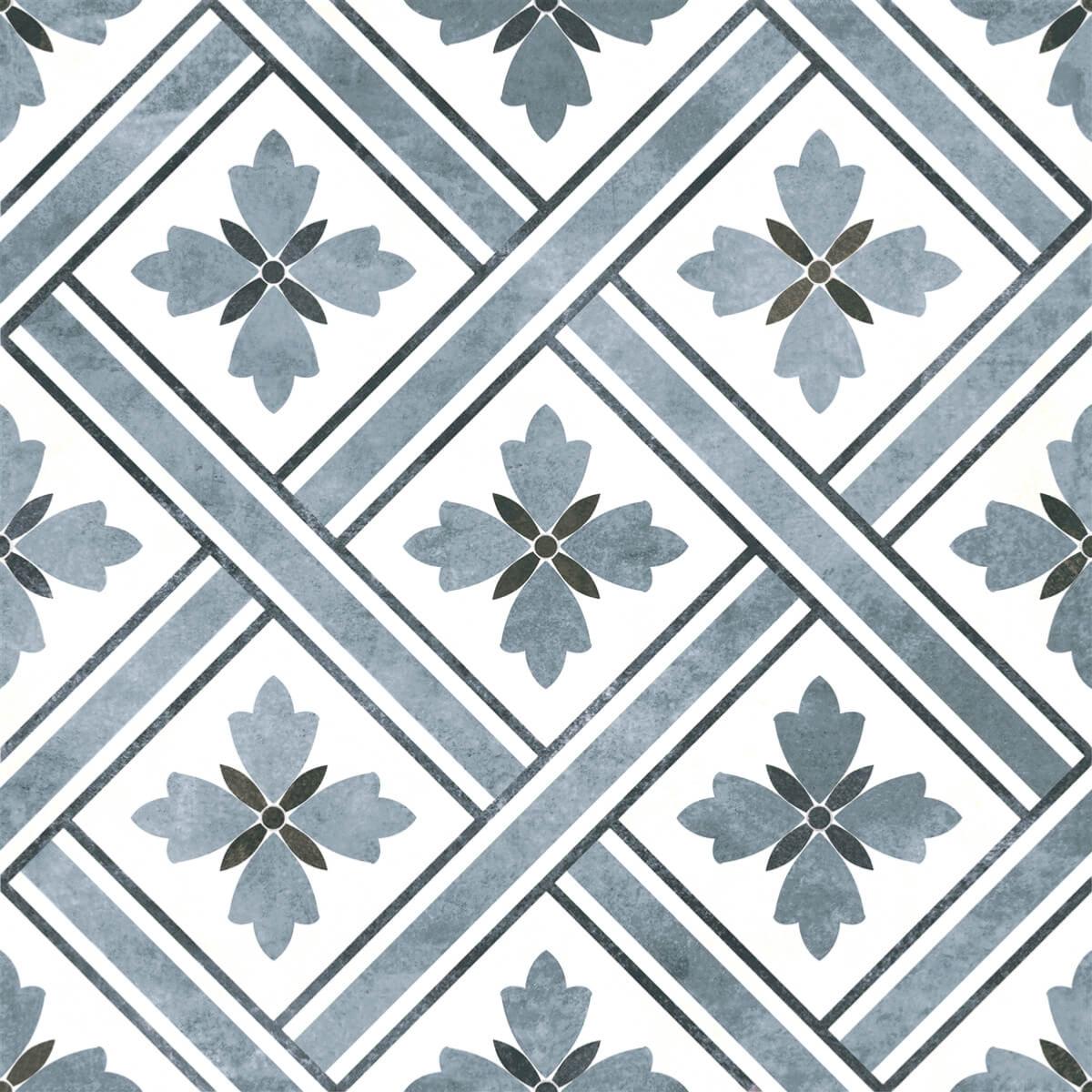 Laura Ashley Inspired Mr Jones Midnight Floor Tile 33x33cm