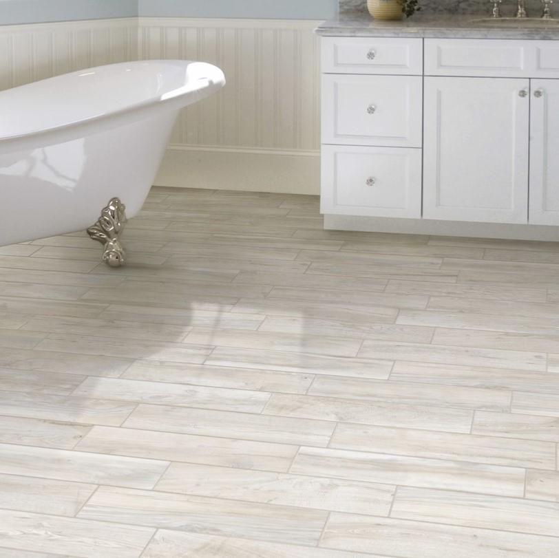 Rondine Living Bianco Wood Effect Porcelain Tile 7.5x45cm