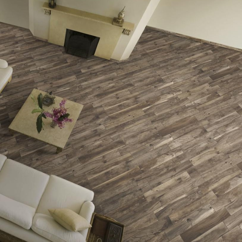 La Foresta Nut Wood Effect Porcelain Tile 15x100cm