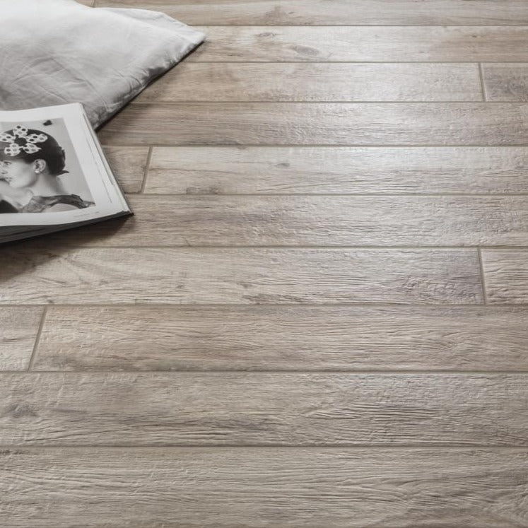 La Foresta Brown Wood Effect Porcelain Tile 15x100cm