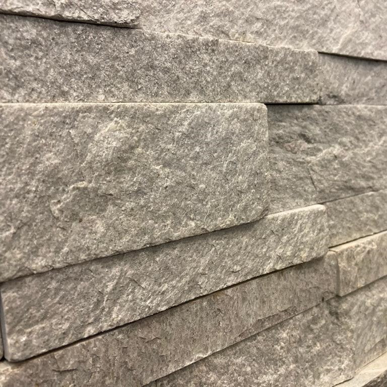 Split Face Snow White Natural Stone Wall Cladding 15x60cm
