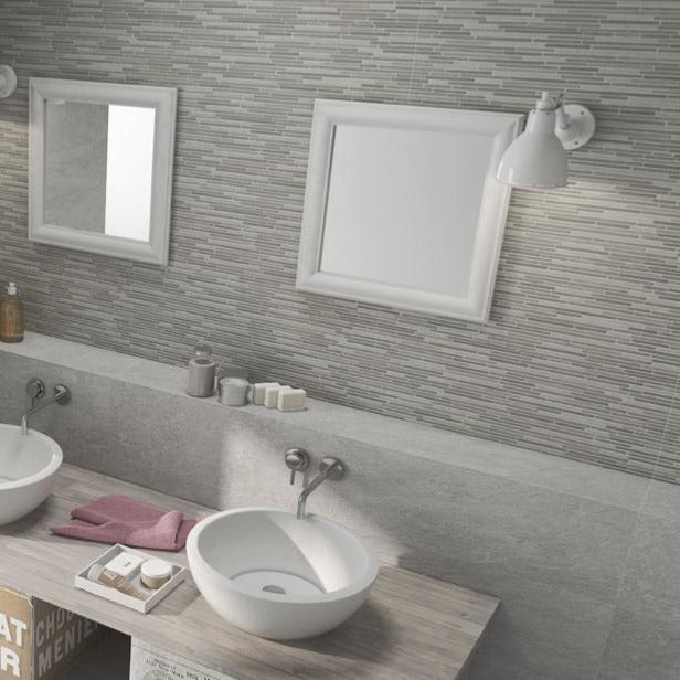 Concept Grey Decor Ceramic Wall Tile 25x70cm