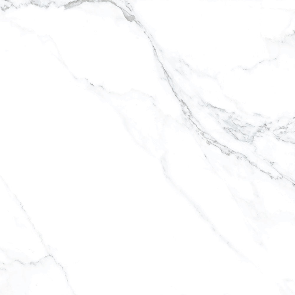 Statuario Super White Marble Effect Glazed Porcelain Tile 80x80cm