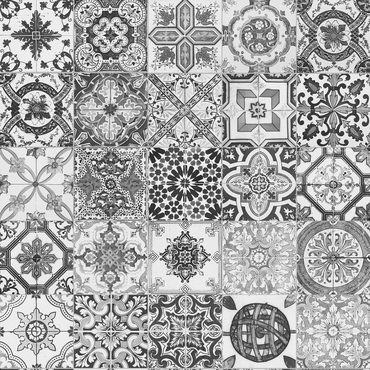 Morocco Grey Pattern Tile 20x20cm