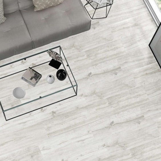 Woodland White Wood Effect Porcelain Tile 15x58cm