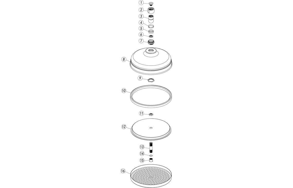 200mm Round Traditional Showerhead - Chrome-Shower Heads-DICM0652-