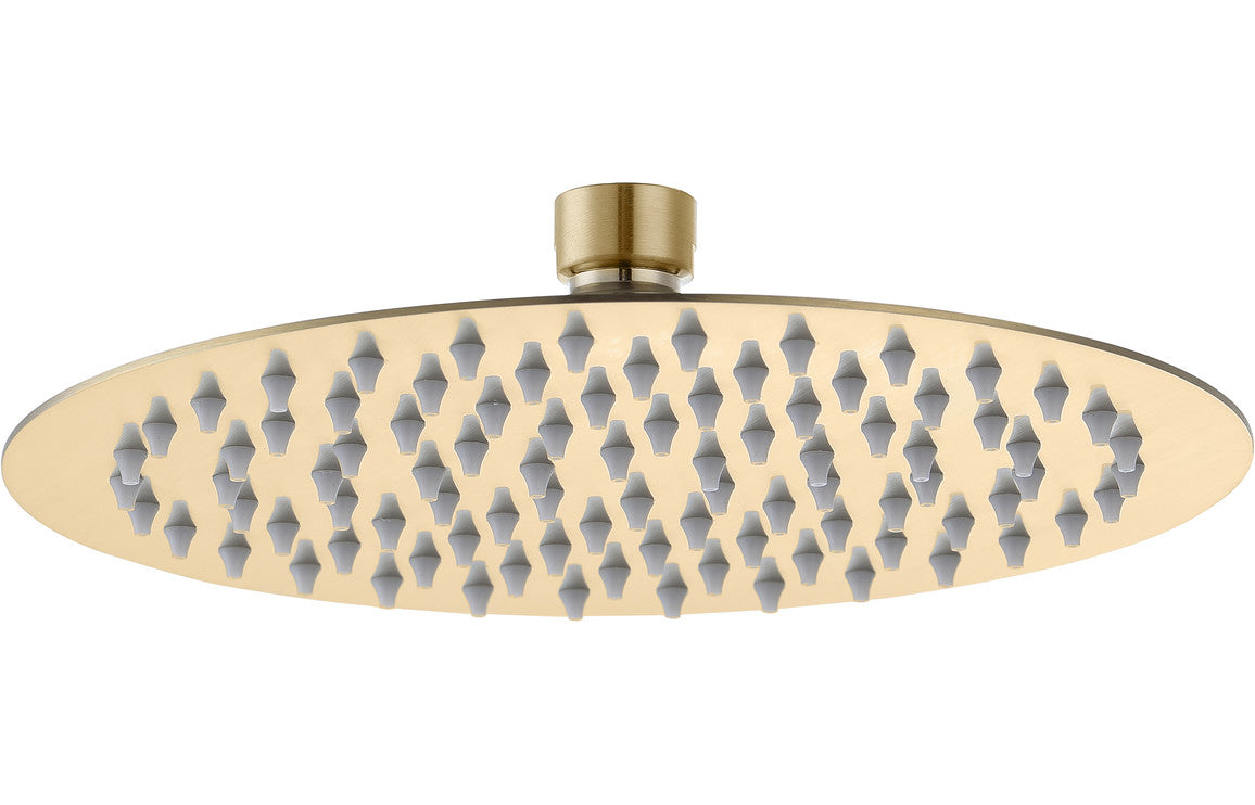 250mm Round Showerhead - Brushed Brass-Shower Heads-DICM0700-