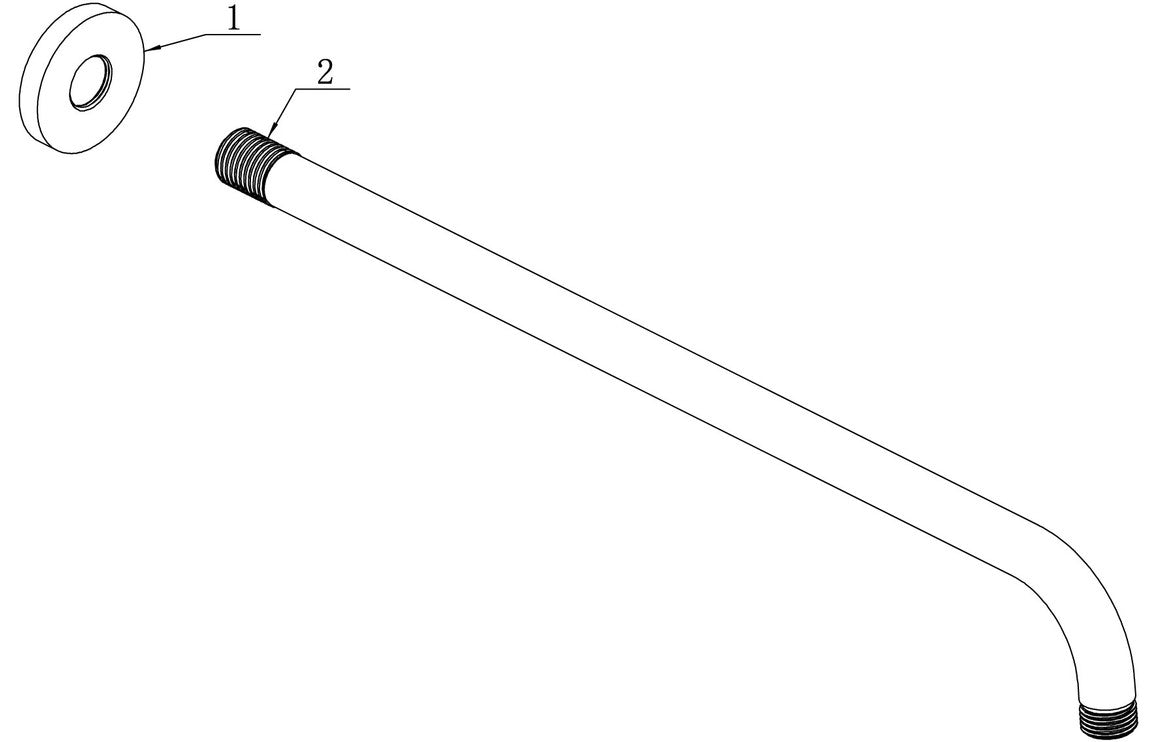 320mm Round Shower Arm - Brushed Brass-Shower Arms-DICM0698-