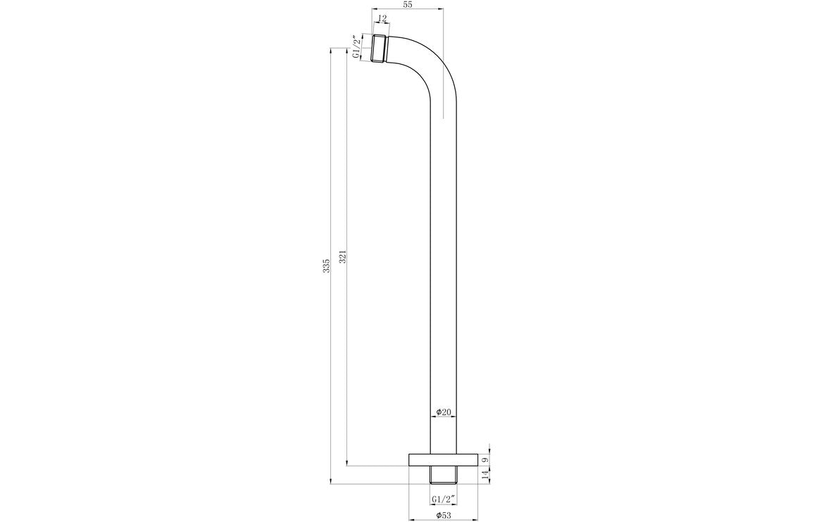 320mm Round Shower Arm - Brushed Brass-Shower Arms-DICM0698-