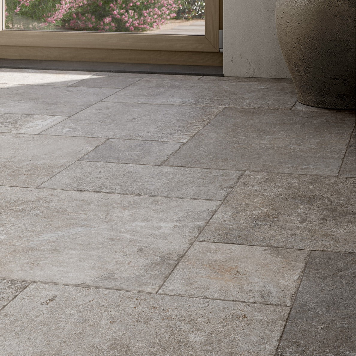 Sandringham Light Grey Stone Effect Modular Porcelain Floor TIle Set