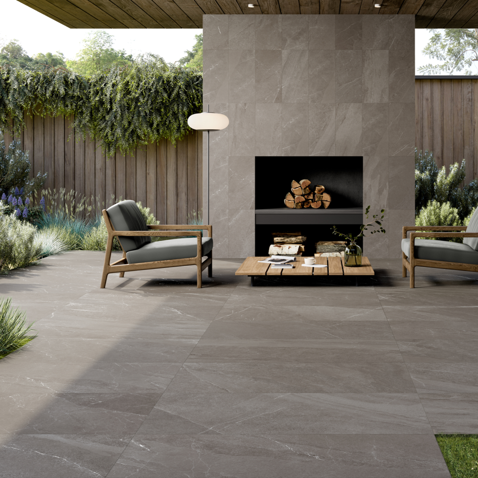 Rondine Angers Olive Stone Effect 20mm Outdoor Italian Porcelain Slab Tile 100x100cm