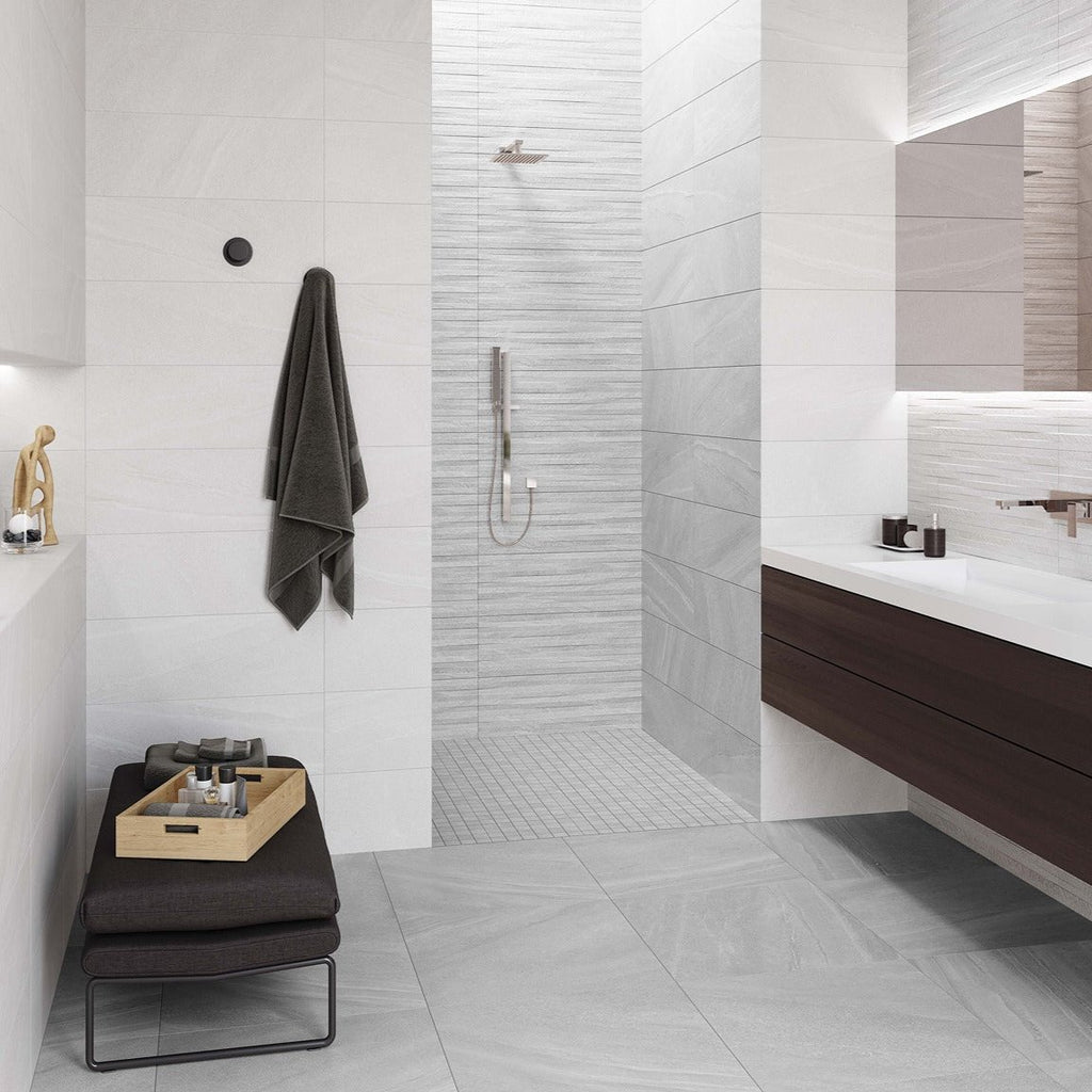 Aged Stone Grey Stone Effect Porcelain Floor Tile 60x60cm