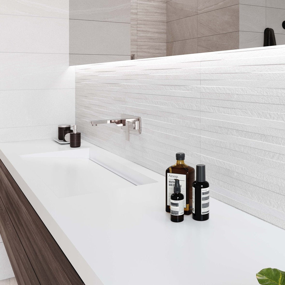 Aged Stone White Stone Effect Ceramic Wall Tile 25x70cm