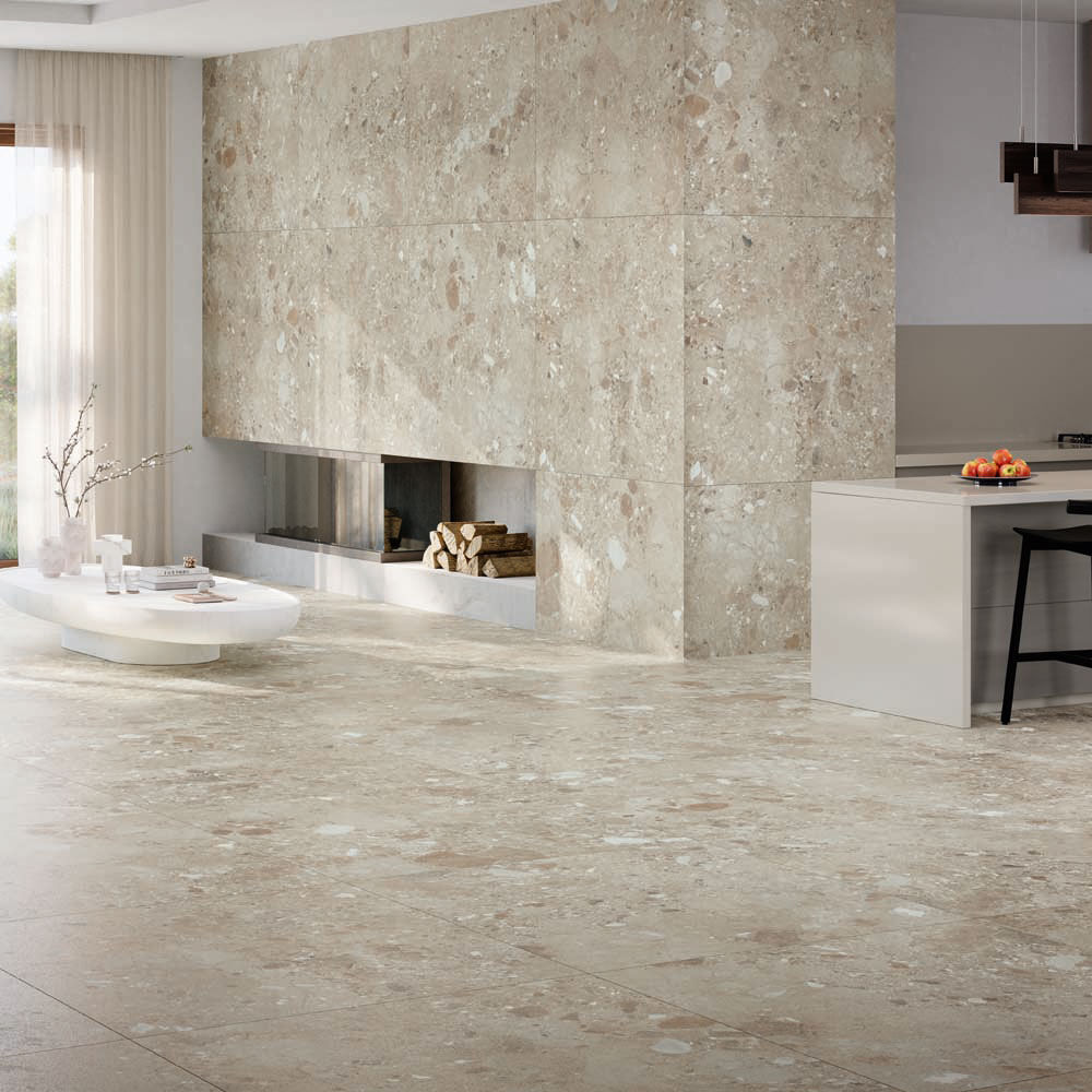 Amaya Terrazzo Natural Matt Porcelain Wall & Floor Tile 900x900mm-Verona-P14815