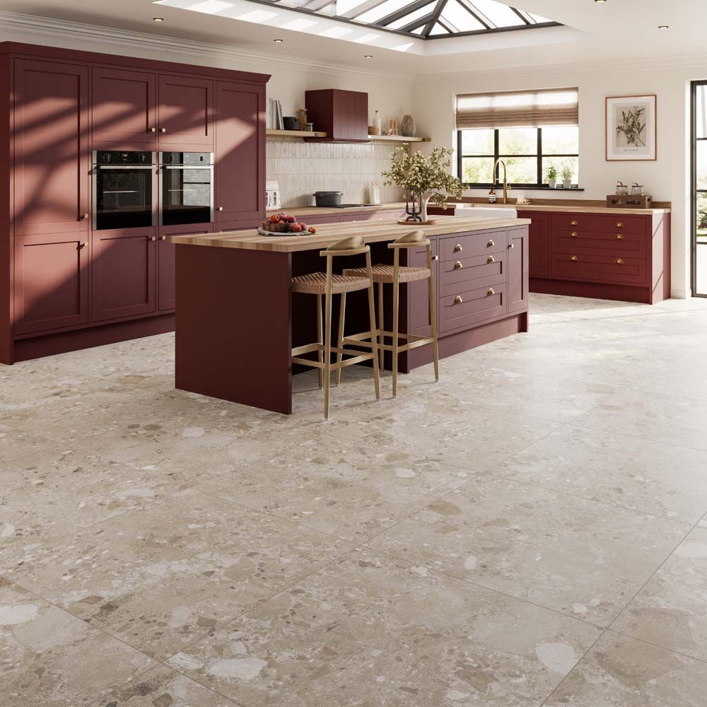 Amaya Terrazzo Natural Matt Porcelain Wall & Floor Tile 900x900mm-Verona-P14815