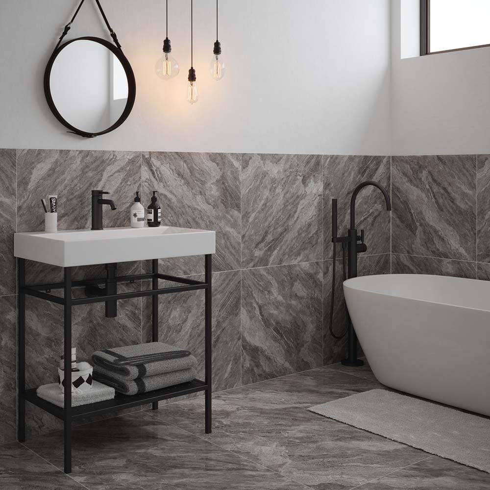 Apollo Grey Glazed Porcelain Wall & Floor Tile 60x120cm-Verona-P12685
