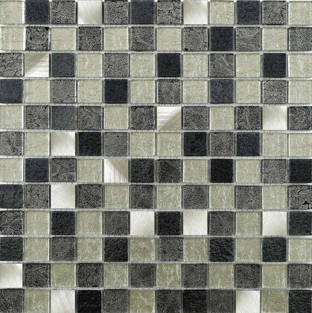Atlas Fusion Glass/Metal Mix Mosaic 23x23mm-Verona-G30108