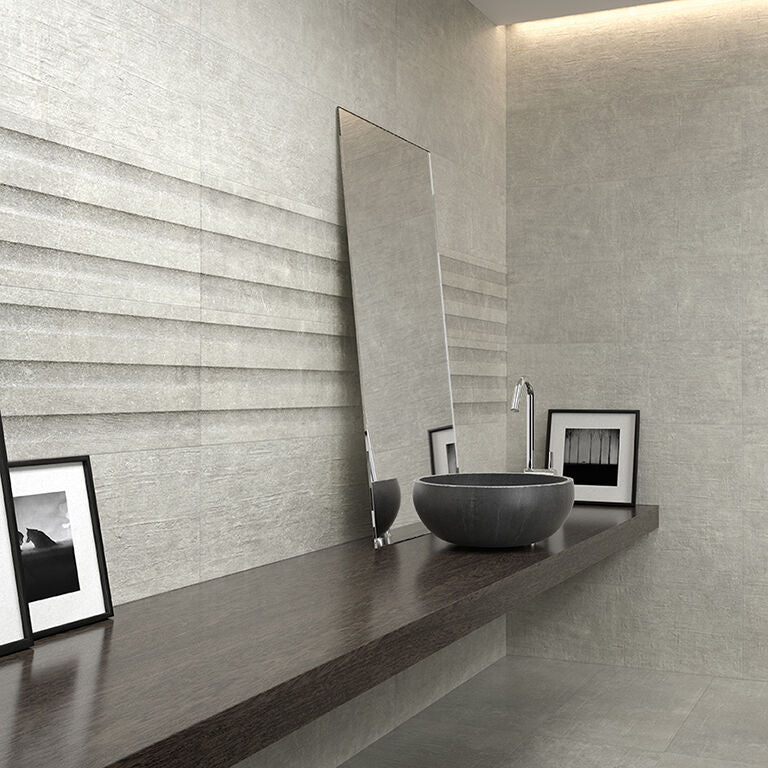 Brooklyn Grey Matt Ceramic Decor Wall Tile 30x90cm-Verona-P10547