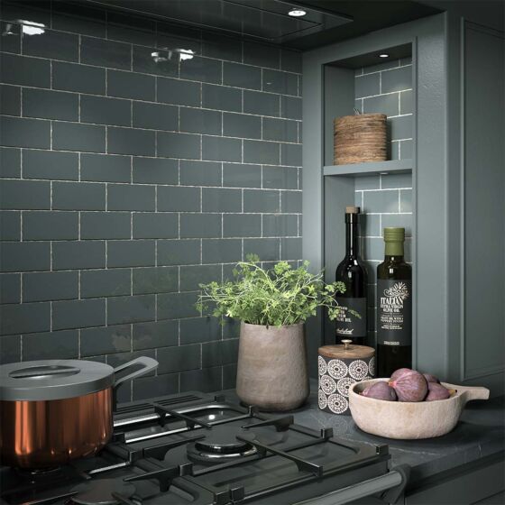 Clay Ocean Ceramic Glazed Wall Tile 7x13cm-Verona-P12216