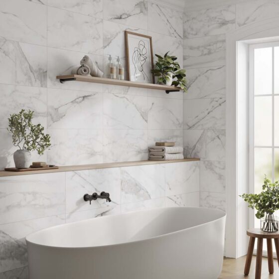 Cordelia Matt Ceramic Wall Marble Effect Tile 30x60cm-Verona-P13002