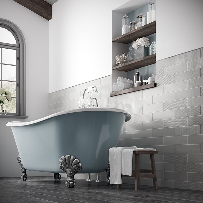 Crafted Gradient Plain Grey Ceramic Tile 7.5x30cm-Verona-P10528