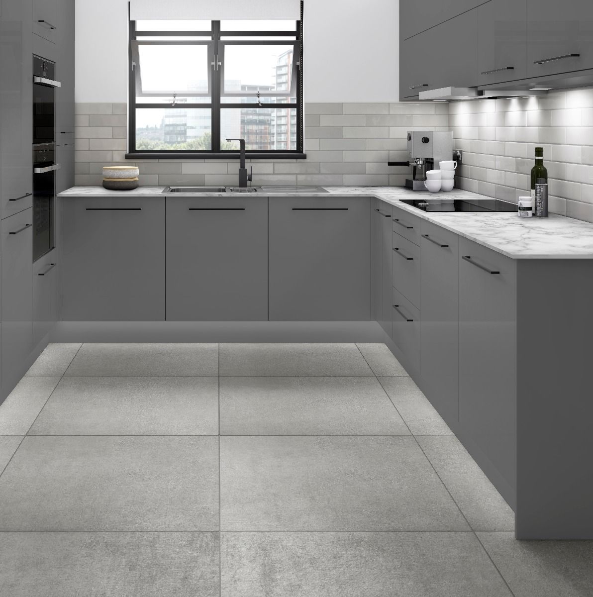 Crafted Gradient Plain Grey Ceramic Tile 7.5x30cm-Verona-P10528