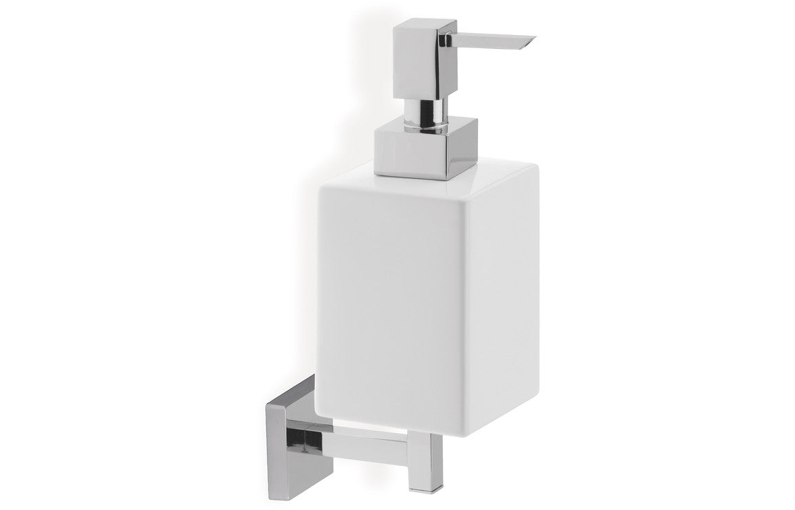 Eviee Wall Mounted Soap Dispenser - Chrome & White