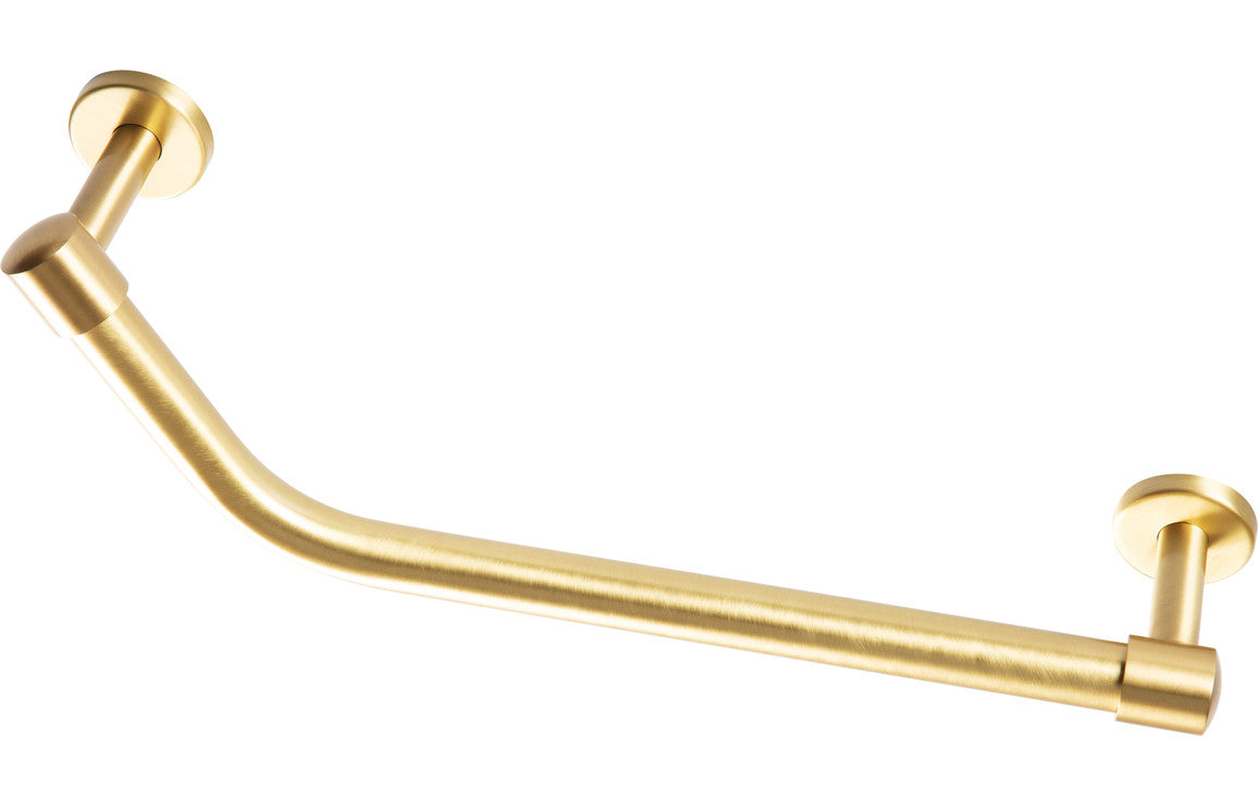 Angled 40cm Grab Rail - Brushed Brass