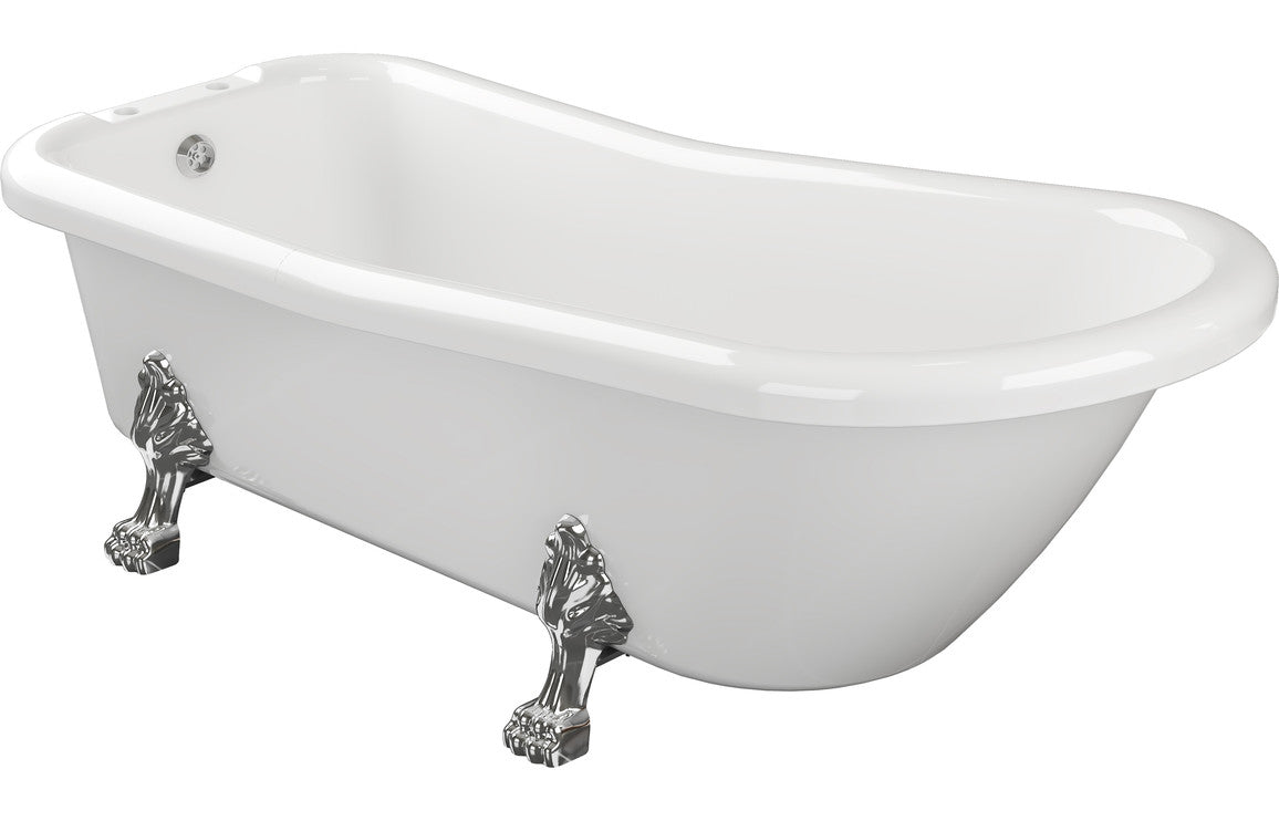 Alaw Freestanding 1530x670x760mm 2TH Bath w/Feet - White