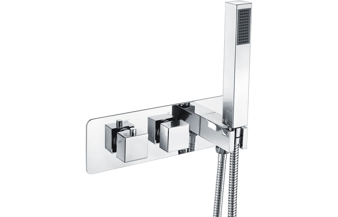 Raya Thermostatic Two Outlet Shower Valve with Handset