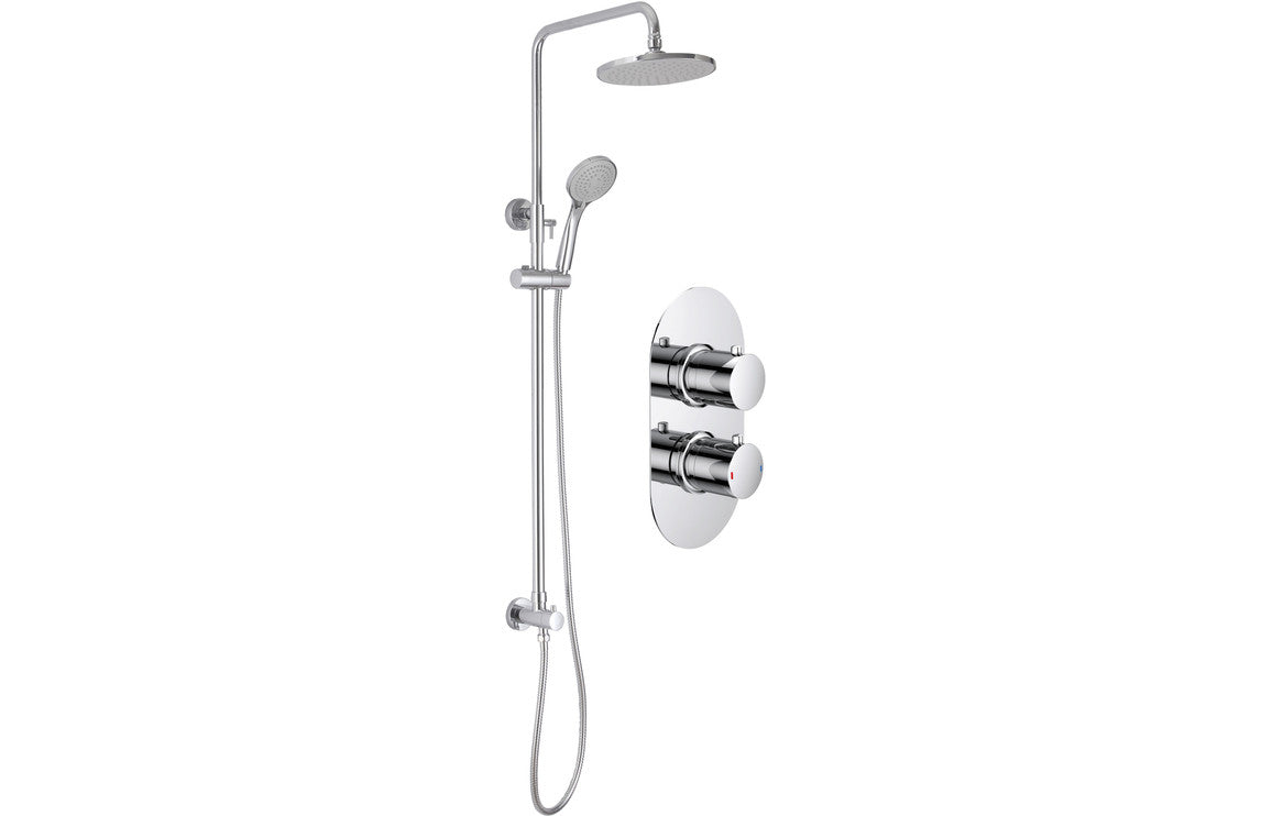 Sienne Shower Pack Two - Two Outlet Twin Shower Valve with Riser & Overhead Kit