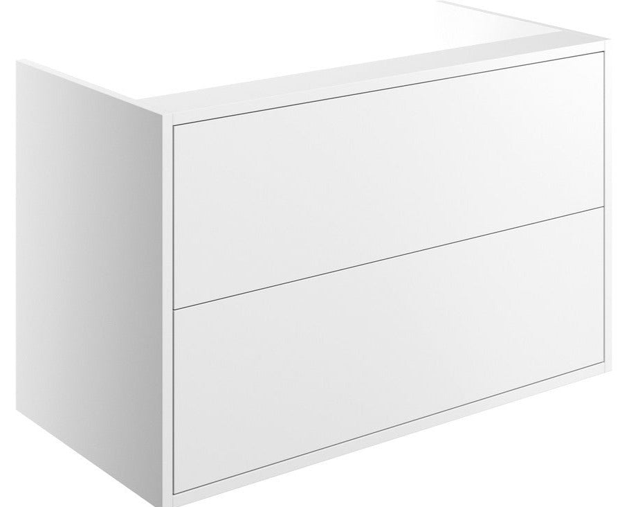 Tinto 900mm 2 Drawer Wall Hung Basin Unit & Marble Worktop - Matt White