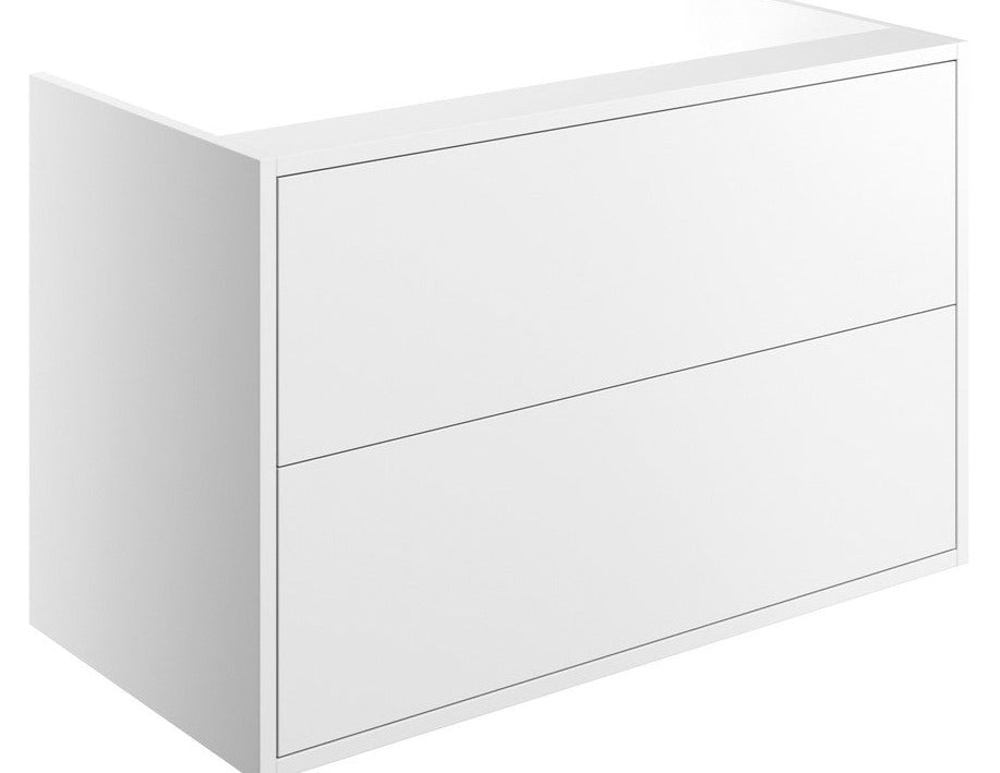 Tinto 900mm 2 Drawer Wall Hung Basin Unit (No Top) - Matt White