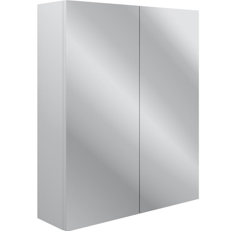 Picpoul 600mm 2 Door Mirrored Wall Unit - Satin White Ash