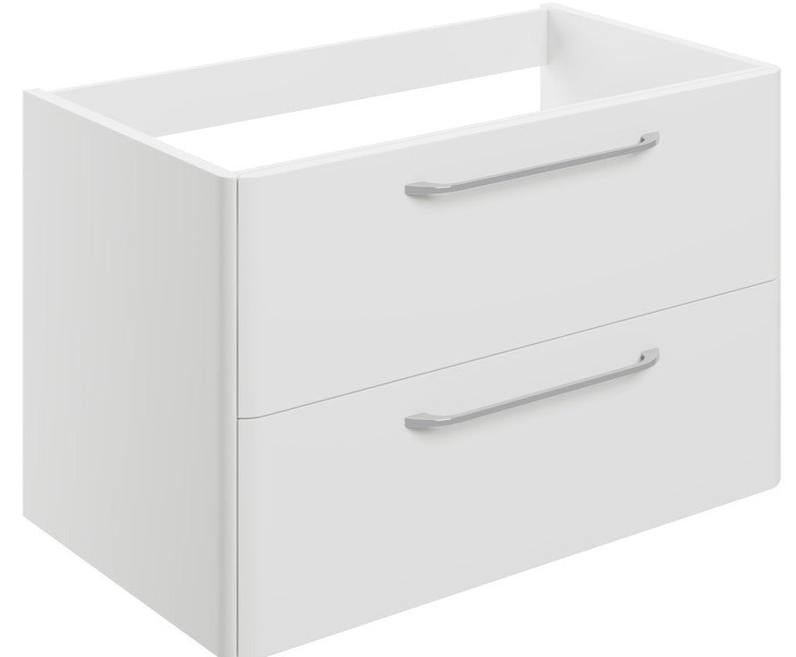 Grossi 794mm 2 Drawer Wall Unit (exc. Basin) - White Gloss