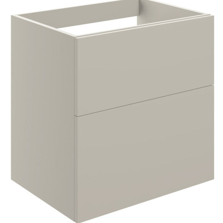 Monastrell 590mm Wall Hung 2 Drawer Basin Unit (No Top) - Matt Latte