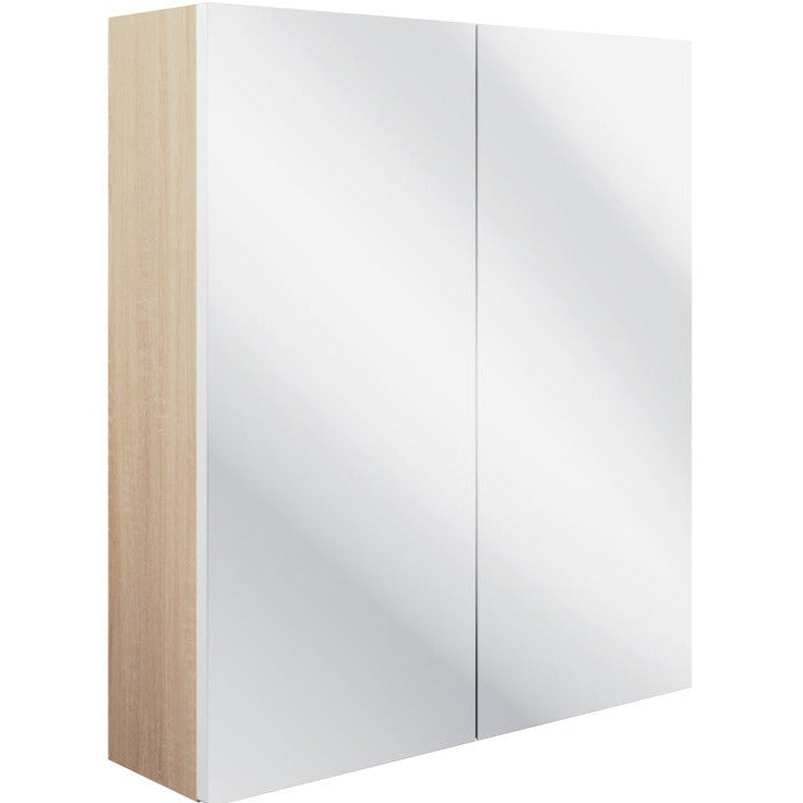 Unico 600mm 2 Door Mirrored Wall Unit - Matt White