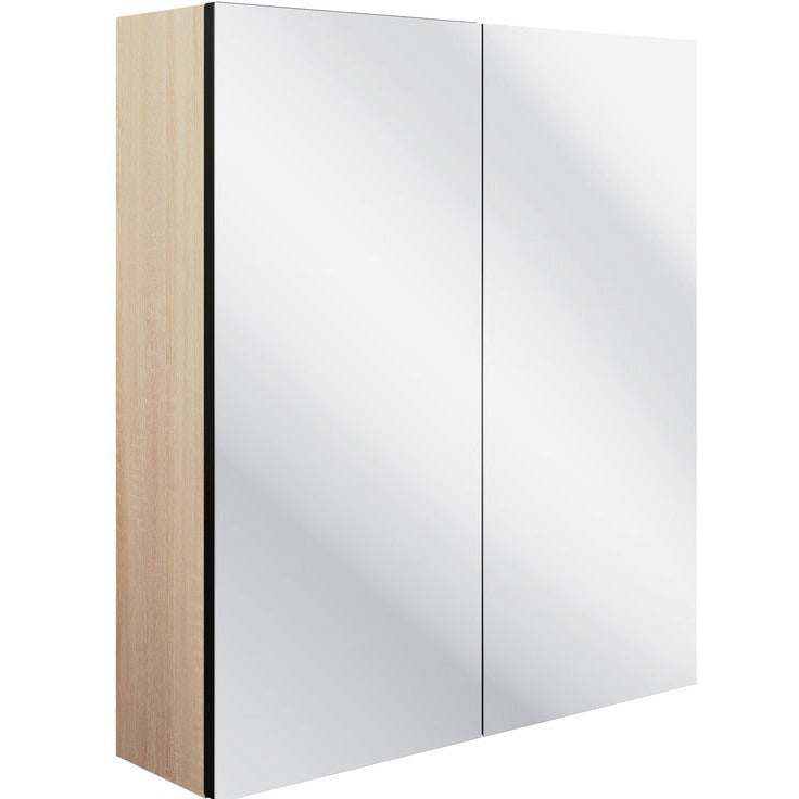 Unico 600mm 2 Door Mirrored Wall Unit - Matt Graphite Grey