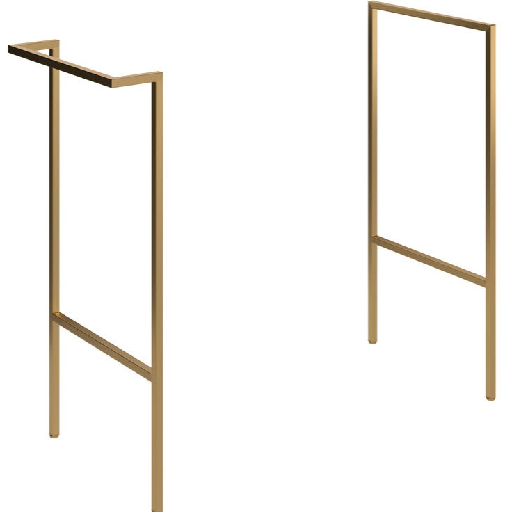 Monastrell Optional Frame with Integrated Towel Rail - Brushed Brass