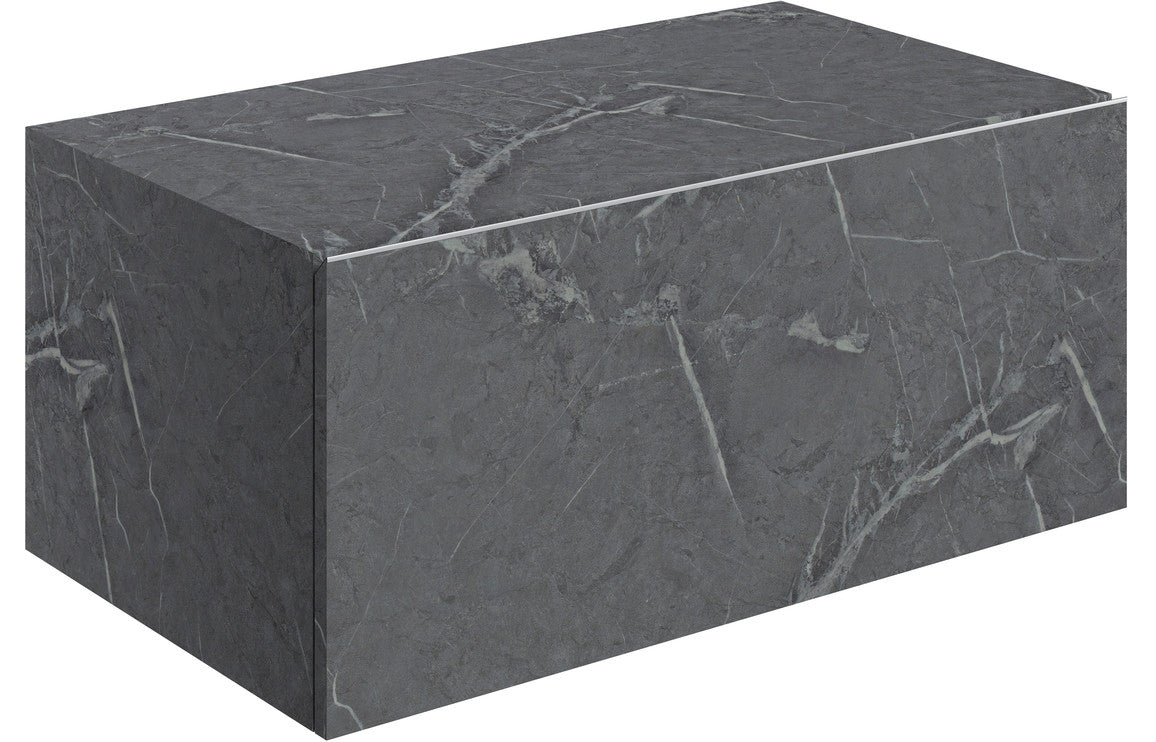 Earth 800mm Wall Hung Storage Drawer - Grey Marble