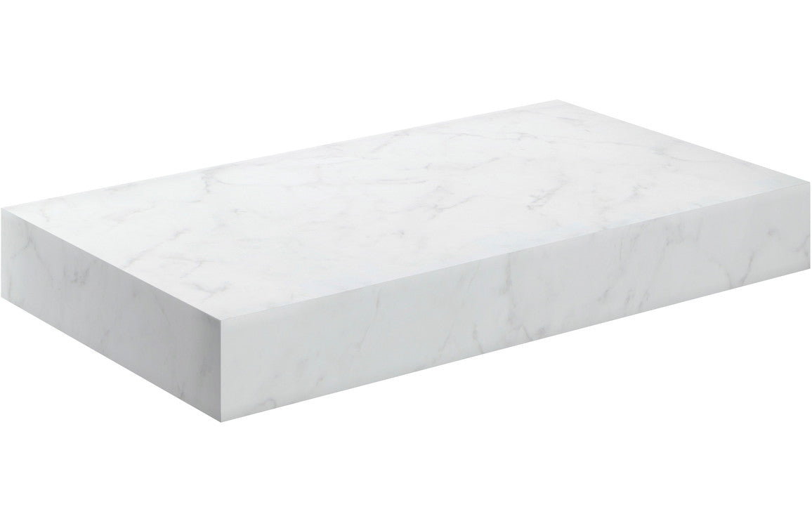 Earth 800mm Wall Hung Basin Shelf - White Marble