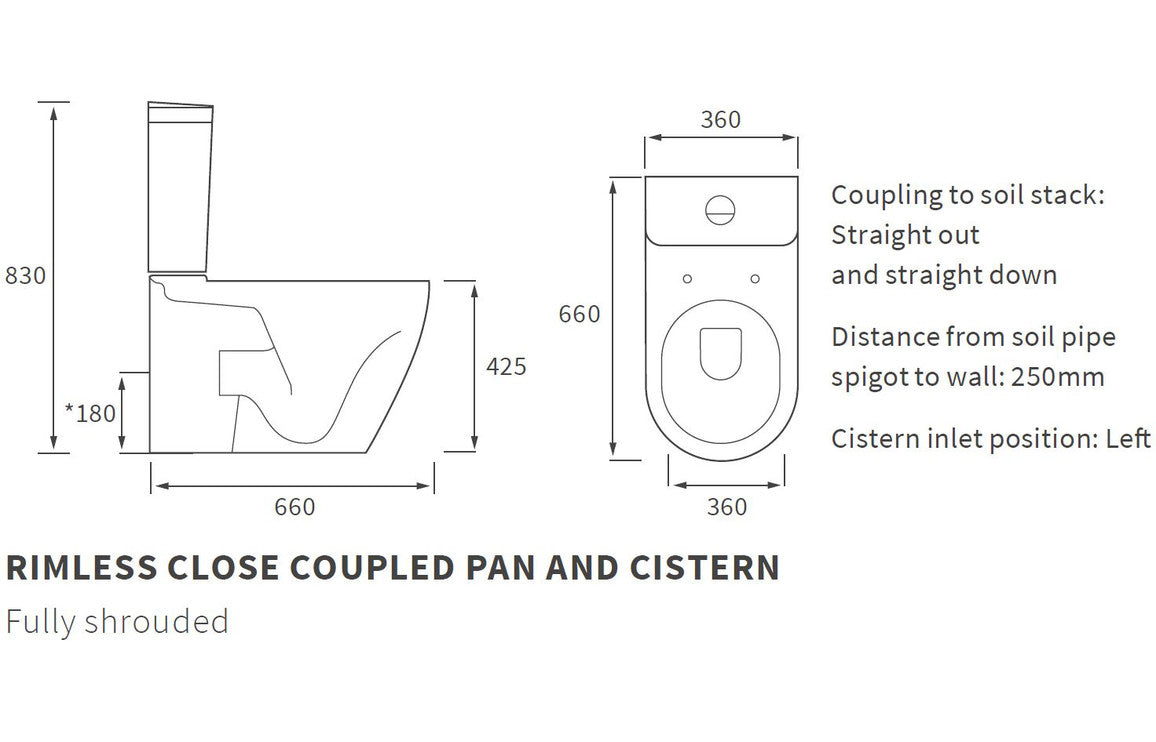 Colleen Rimless Close Coupled Fully Shrouded WC & Soft Close Seat