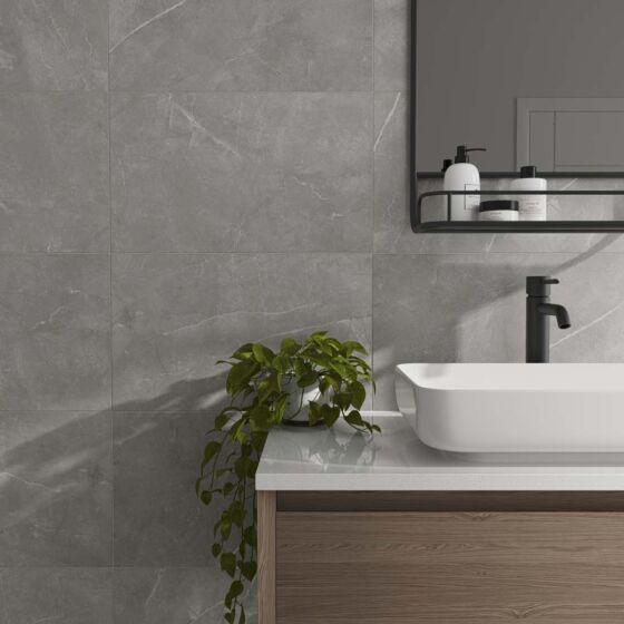 Elbert Gris Matt Ceramic Wall Tile 33x55cm-Verona-P12812