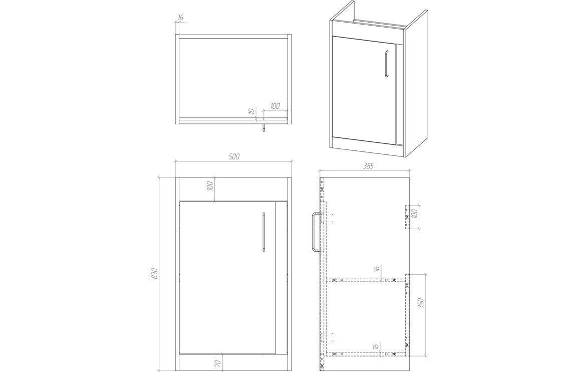 Saumur 510mm Floor Standing Unit Inc. Basin - Matt Graphite Grey