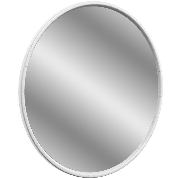 Vinho 550x550mm Round Mirror - Satin White Ash