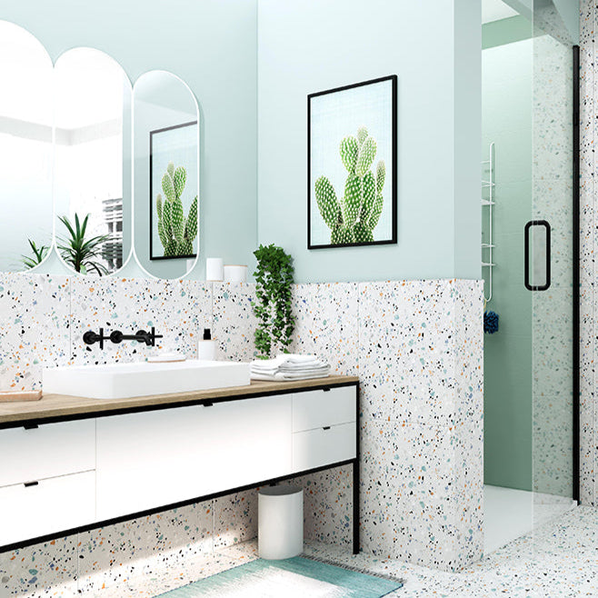 London Terrazzo White Porcelain Tile 60x60cm-Tile