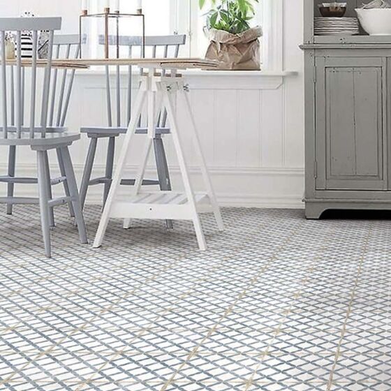 Garcia Antique Blue Matt Glazed Porcelain Wall & Floor Tile 20x20cm-Verona-P12623